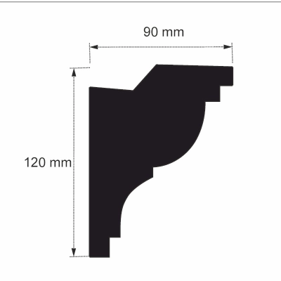 Stuckleiste für indirekte Beleuchtung LED Deckenleisten OL-22 90x120 mm